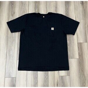Carhartt K87 Black Front Pocket Short Sleeve Tee Original Fit Mens Size Large